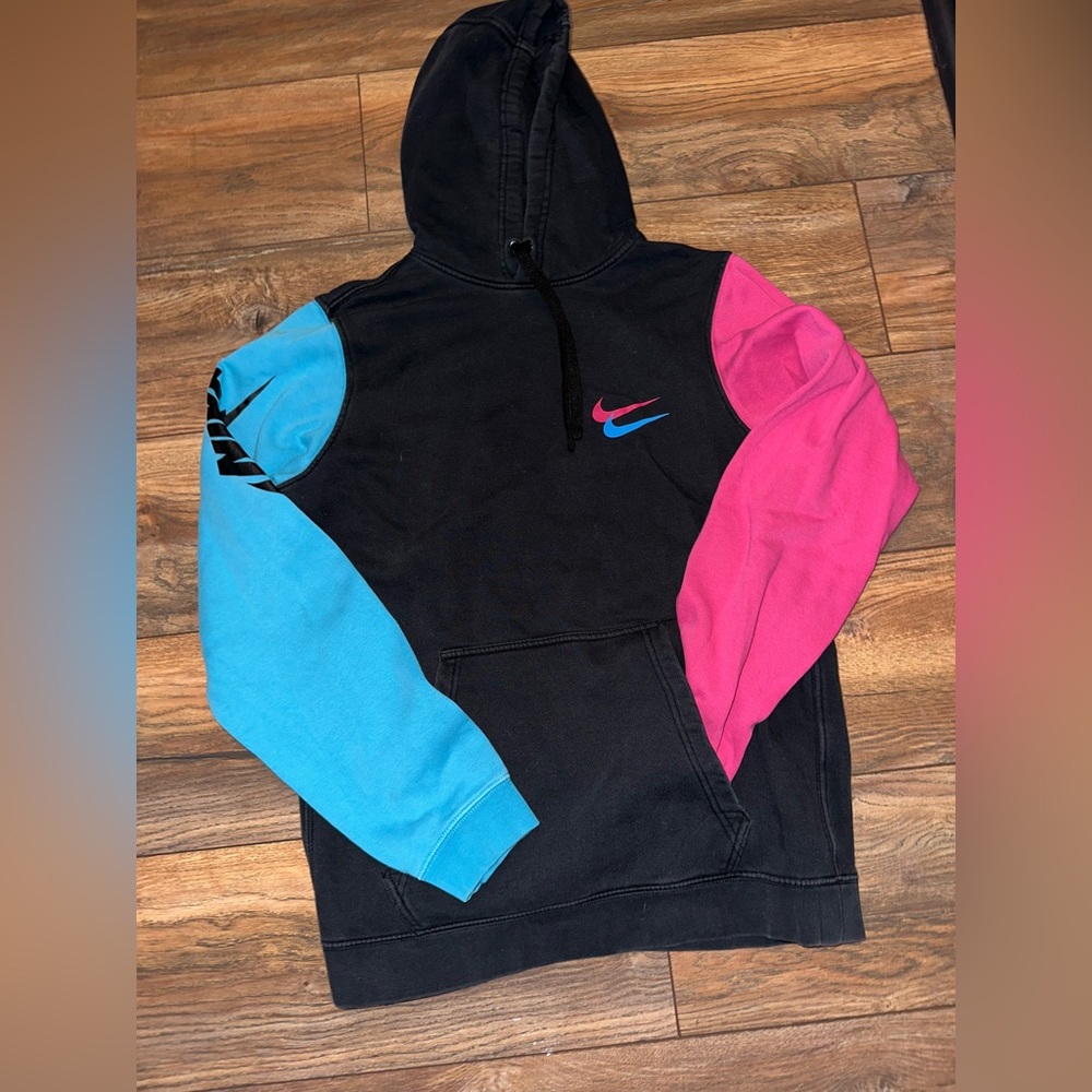 Nike Size Medium Blue & Pink Hoodie.